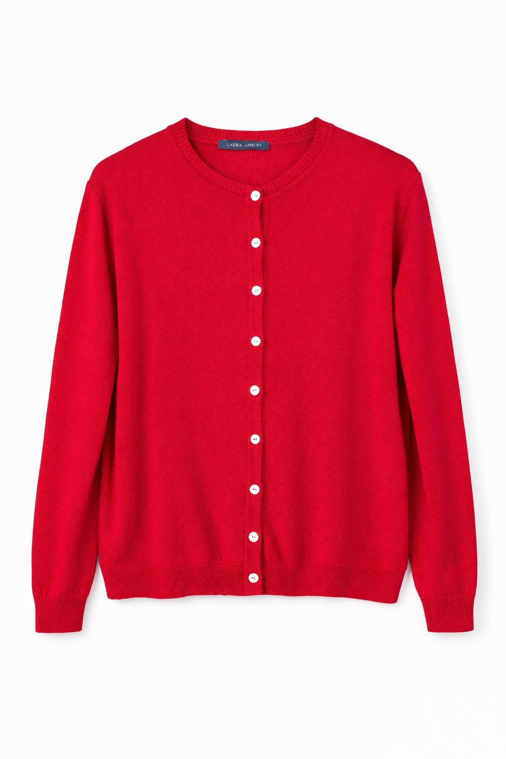 Класичний жіночий кардиган з бавовни та кашеміру з довгим рукавом червогого кольору